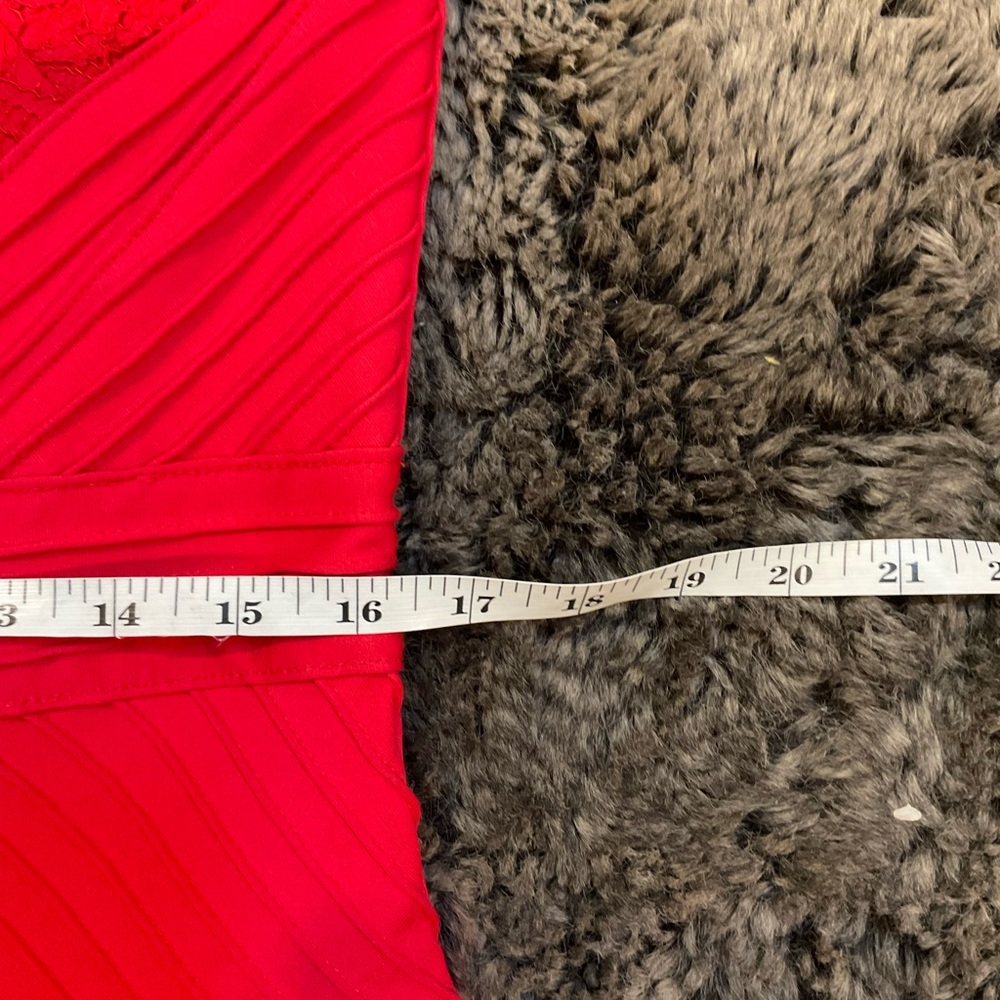 TADASHI SHOJI Women’s Red V-Neck Floral Lace Cocktail Midi Dress Size 14 - Picture 13 of 16
